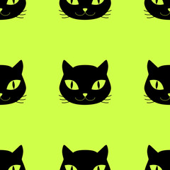 Cat heads seamless pattern