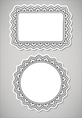 Two paper ornate frames