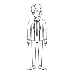 blurred silhouette of man standing with formal suit with tie vector illustration