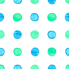 Seamless watercolor dots pattern