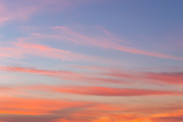 Naklejka na ściany i meble Hot weather, clouds look colorful before sunset.