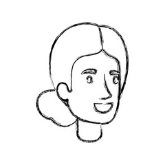 blurred silhouette of woman face with collected hair vector illustration