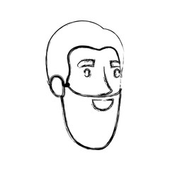 blurred silhouette of man face with long beard vector illustration