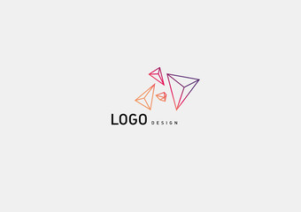 Creative logo multicolored geometric crystals