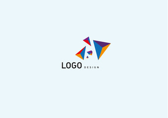 Creative logo multicolored geometric crystals