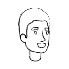 blurred silhouette of man face with simple haircut vector illustration