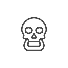 Human skull line icon