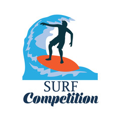 surfing festival banner for surfing competition. vector illustration