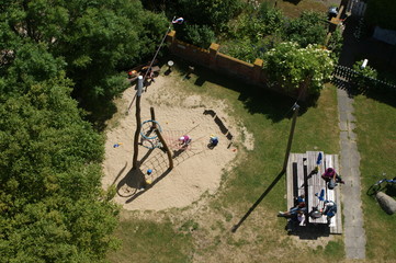 Children on a Playground from above