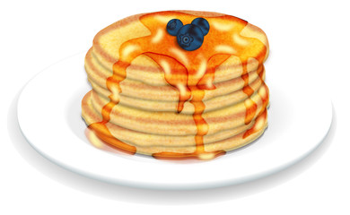 Stack of pancakes with blueberries