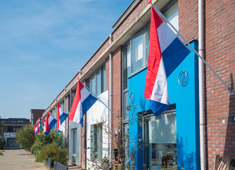 Fototapeta na wymiar dutch flags in the street