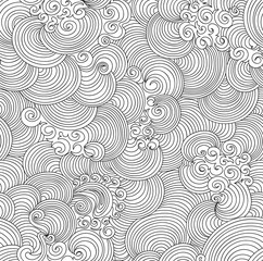 Abstract vector endless seamless pattern with curling wavy lines. You can use any color of background