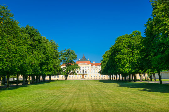 Entrance to the Raczynski Palace in Rogalin. Poland