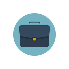 Business classical suitcase. Flat style icon. Vector illustration