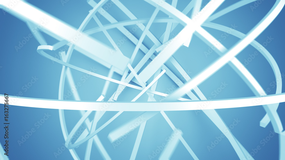 Poster lines on orbit abstract 3d render
