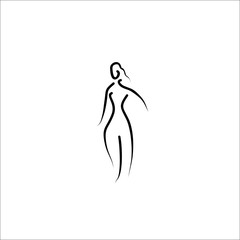 woman abstract vector line icon