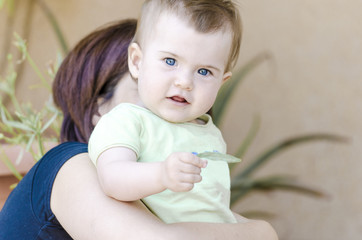Fototapeta premium Happy baby with her mother