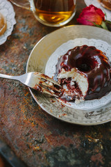 Vegetarian souffle on plate