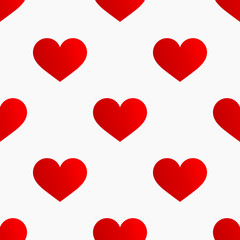 Red hearts seamless pattern