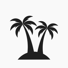 Two palm trees on island