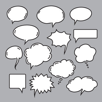Set of speech and comics bubbles. Vector Illustration.