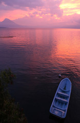Pink Sunset at Lago Atitlan in Guatemala