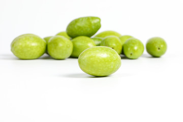 Green raw young olive