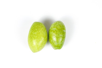 Green raw young olive