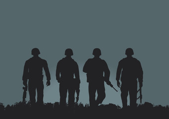 Soldiers on the performance of the combat mission.