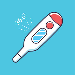 Medical digital thermometer vector icon.