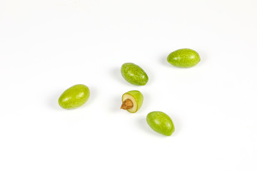 Green raw young olive