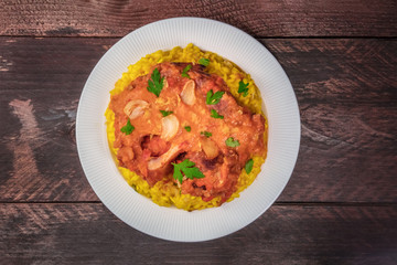 Osso buco with risotto alla milanese and gremolata