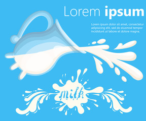 Milk splashes, drops and blots Set white milk splash and blot. Isolated Logo Designs with Lettering Set Web site page and mobile app design vector element.