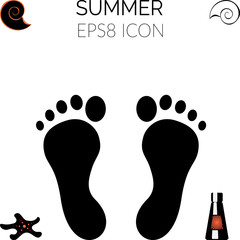 Barefoot or Footprint Icon