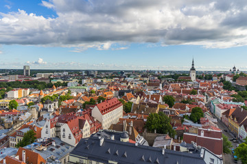 Naklejka na ściany i meble Scenic summer panorama of the city Tallinn, Estonia