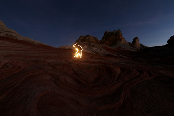 Photographer in lights canyon