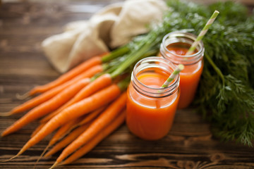 Fresh organic carrot juice