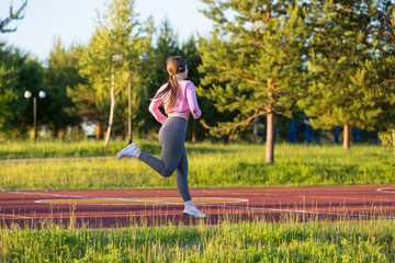 Young woman running