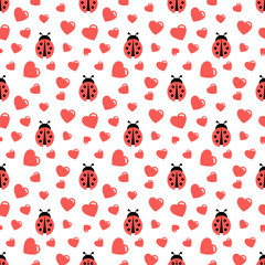 Obraz premium Ladybug Seamless Pattern Vector
