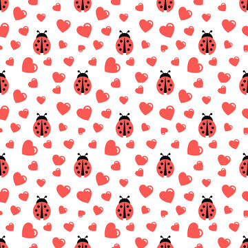 Ladybug Seamless Pattern Vector