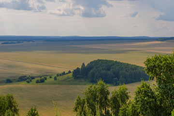 Fototapeta na wymiar Summer landscape, view from the mountain.