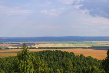 Summer landscape, view from the mountain.