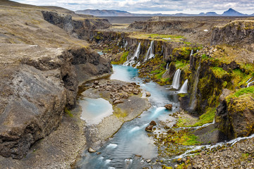 View of the waterfall of Iceland