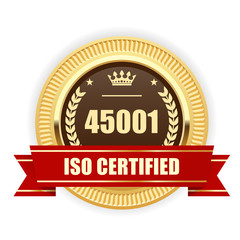 ISO 45001 certified medal - Occupational health and safety