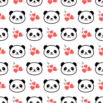 Panda Seamless Pattern Vector