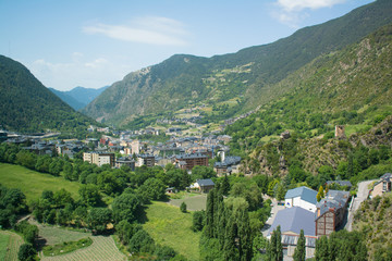 Fototapeta na wymiar view of the capital of Andorra
