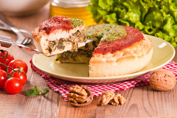 Calzone with walnuts and endive. 