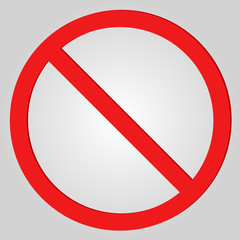 Vector blank ban. No Sign. Vector on white background.