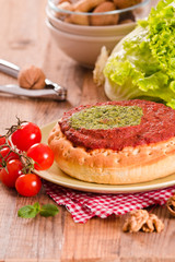 Calzone with walnuts and endive. 