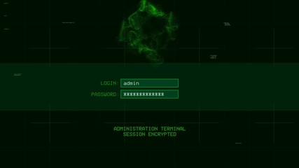 Retro screen with computer hacking in progress, successful login, data theft. Retrofuturistic hacking on CRT monitor

 - Powered by Adobe